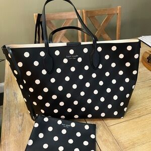 Kate Spade Black and White Polka Dot Tote